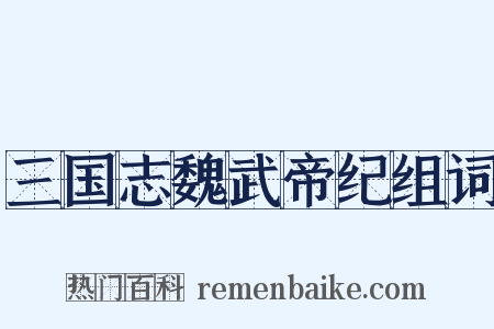 三国志魏武帝纪组词是什么意思的图片
